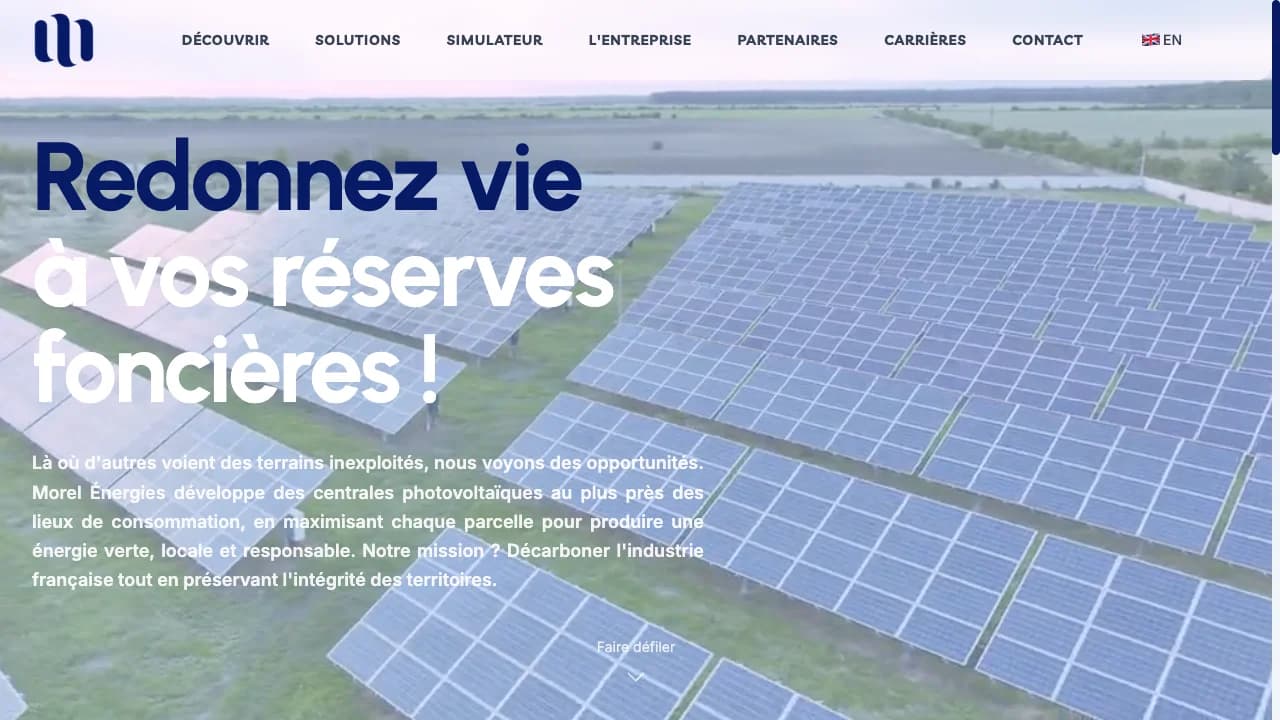 Site web réalisé par KreaRise pour Morel Energies (Paris)